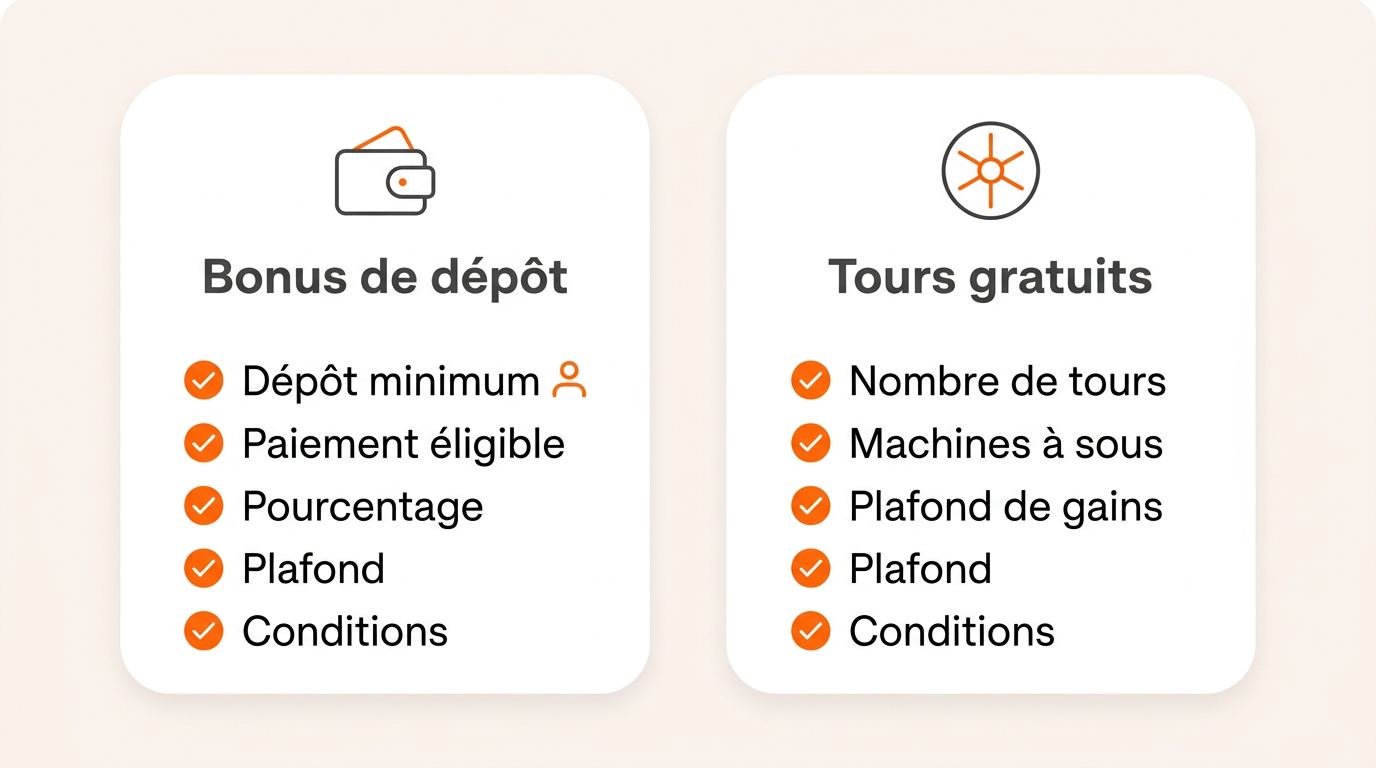 Bonus de bienvenue et promotions de casino